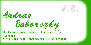 andras baborszky business card